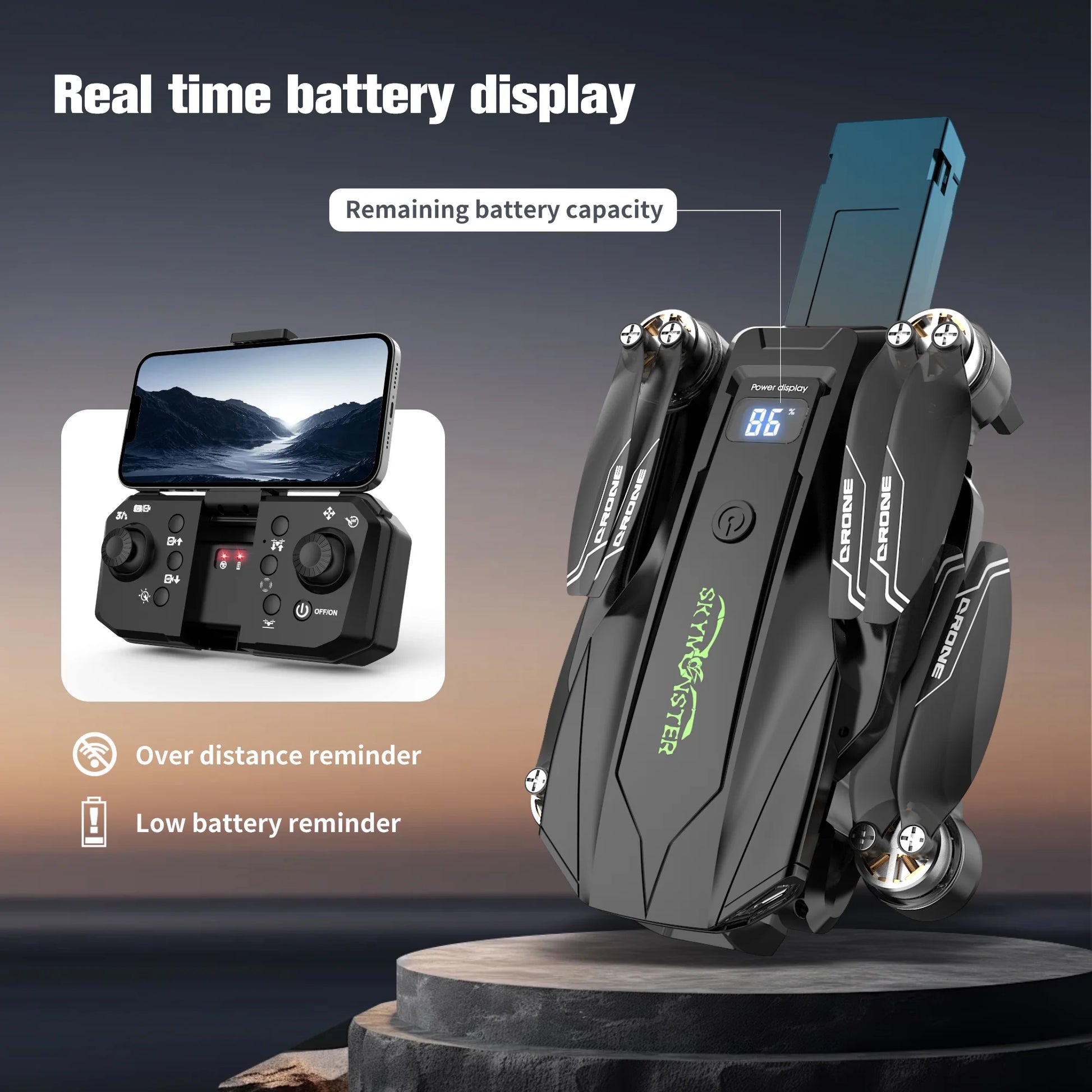 3PC Battery RC Drone 4K Professional Dual Camera 6CH Foldable Drone Obstacle Avoidance RC Quadcopter Helicopter Toys for Kids Boys