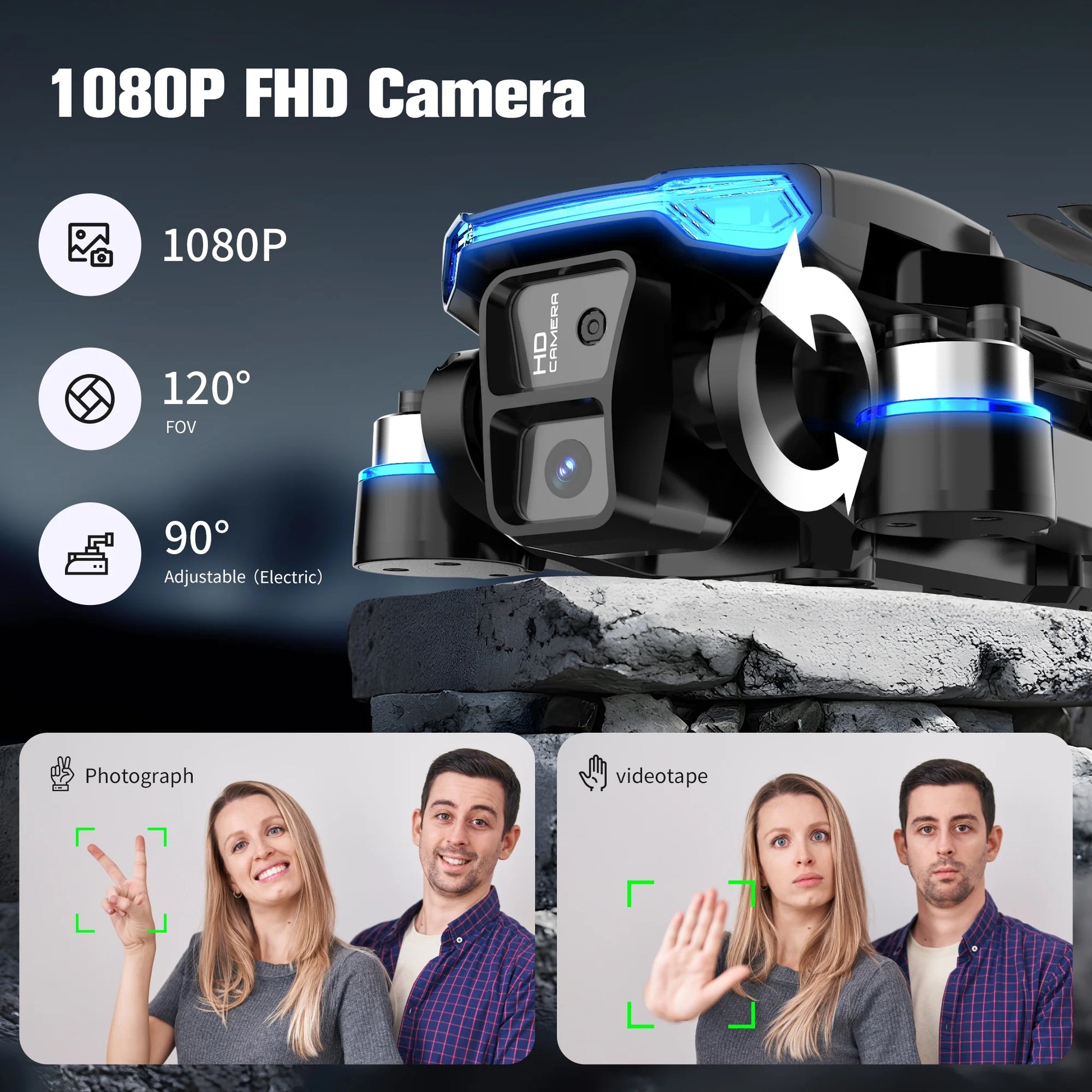 3PC Battery RC Drone 4K Professional Dual Camera 6CH Foldable Drone Obstacle Avoidance RC Quadcopter Helicopter Toys for Kids Boys